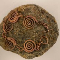 Hammered Copper Spiral Bracelet