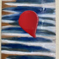 Red Lustered Balloon against Dark Blue Streaked Clouded Skies Cover
