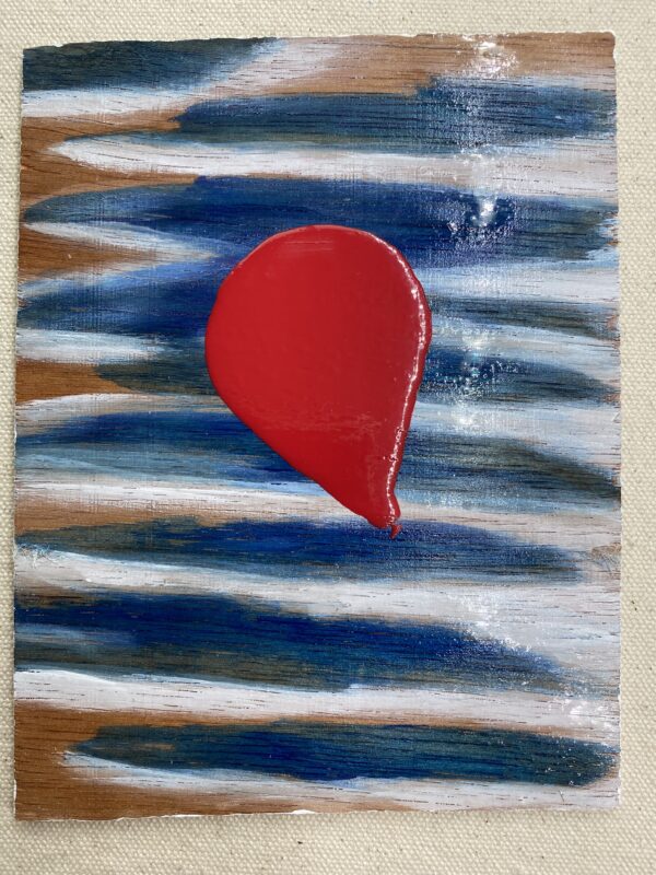 Red Lustered Balloon against Dark Blue Streaked Clouded Skies Cover